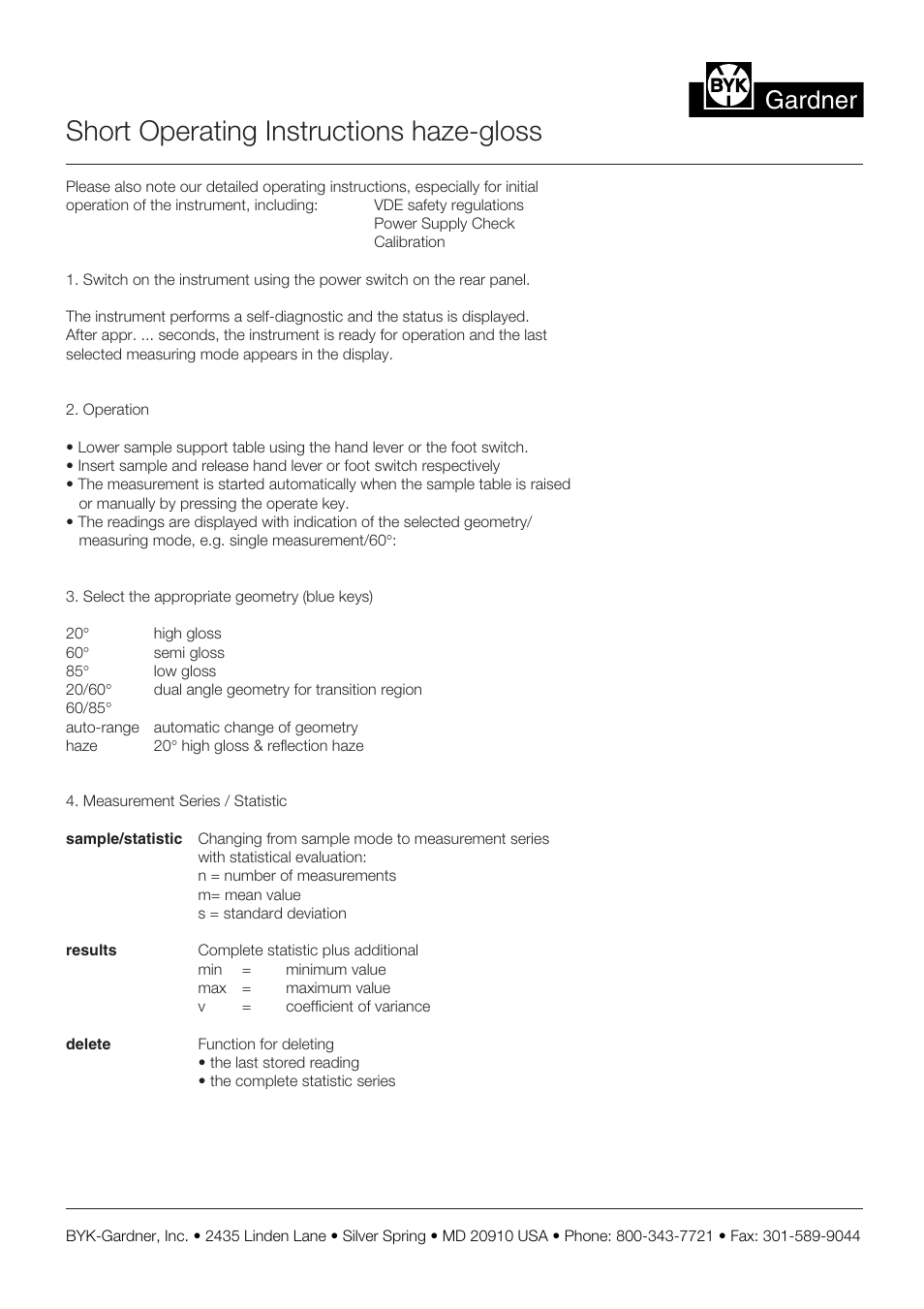ALTANA Haze-Gloss Short Operating Instructions User Manual | 2 pages