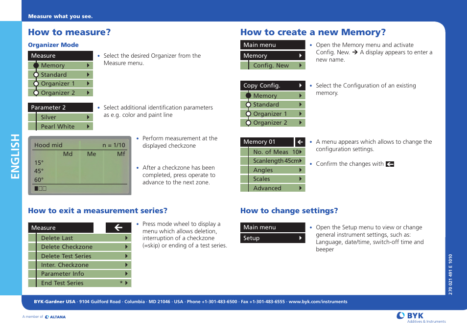 English, How to measure | ALTANA Cloud-Runner Short Instructions User Manual | Page 2 / 2