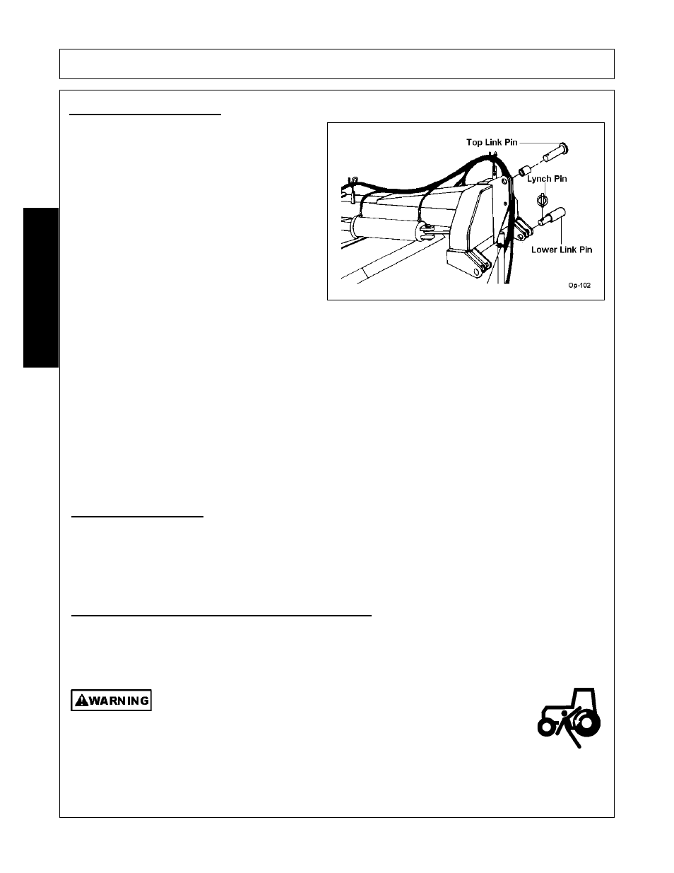 3 tractor 3-point hitch, 4 front end weight, Getting on and off the tractor | Operation, Opera t ion | Bush Hog 300 User Manual | Page 36 / 62