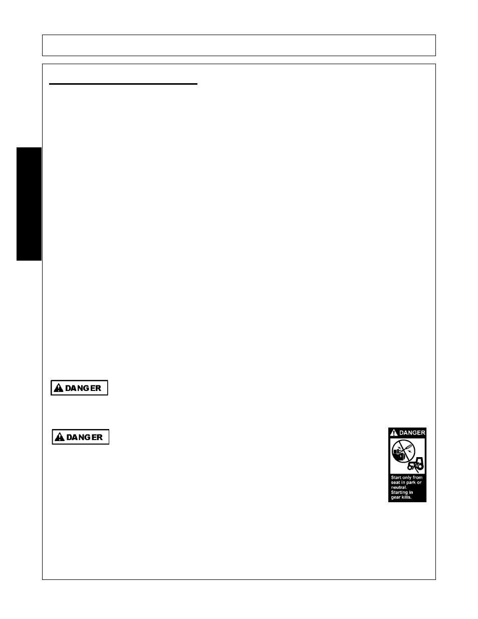 Starting the tractor, Starting the tractor -8, Operation | Opera t ion | Bush Hog 300 User Manual | Page 38 / 62