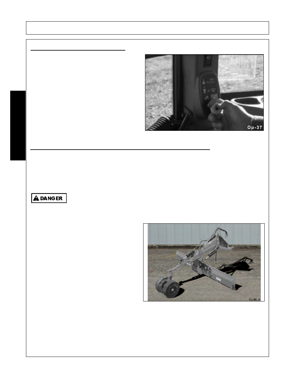 1 shutting down the implement, Disconnecting the blade from the tractor, Operation | Opera t ion | Bush Hog 300 User Manual | Page 48 / 62