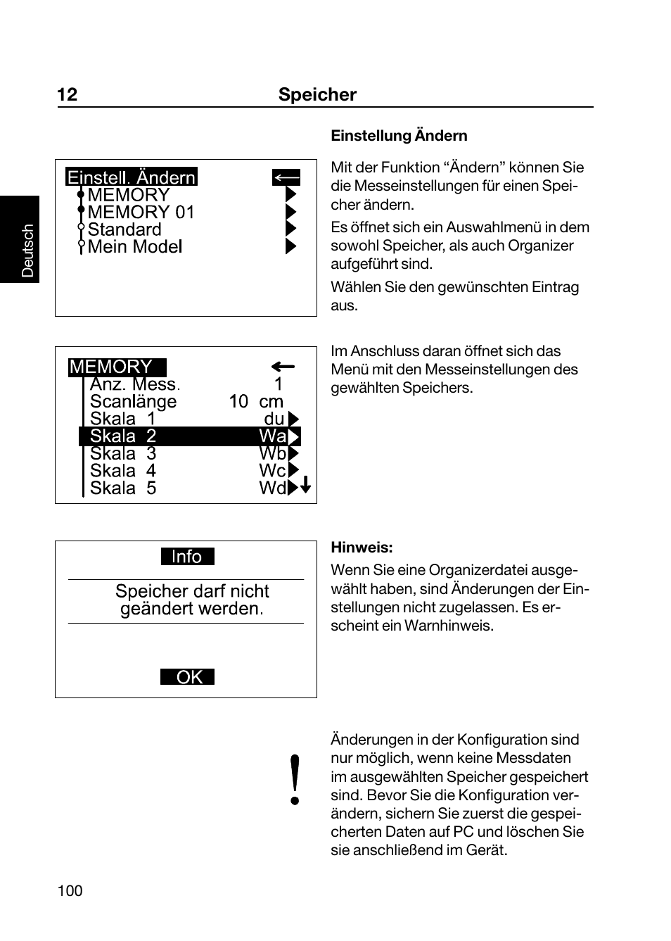 12 speicher | ALTANA Wave-Scan II User Manual | Page 101 / 188