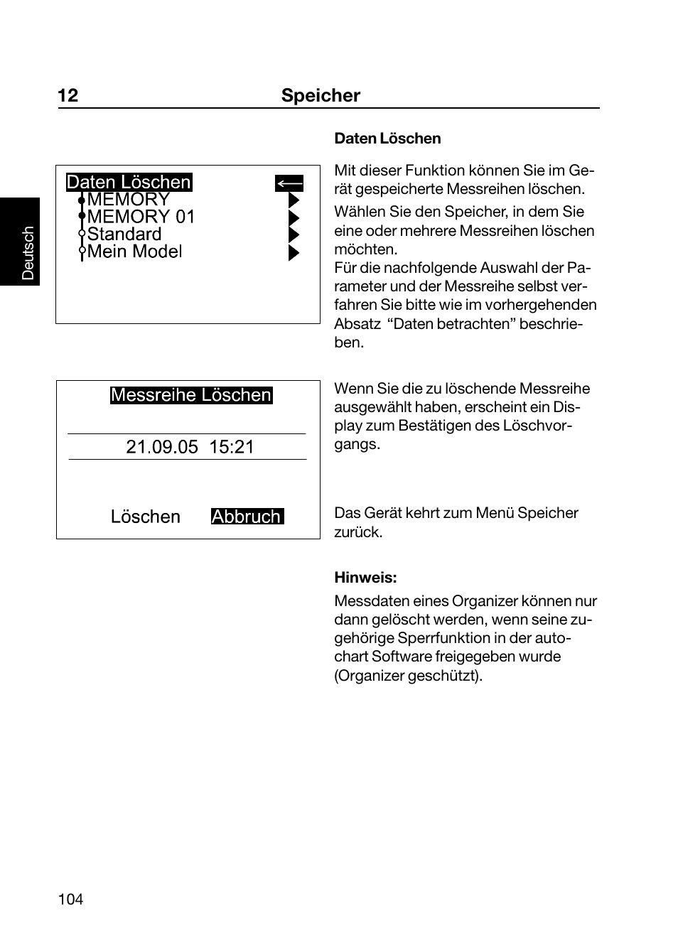 12 speicher | ALTANA Wave-Scan II User Manual | Page 105 / 188