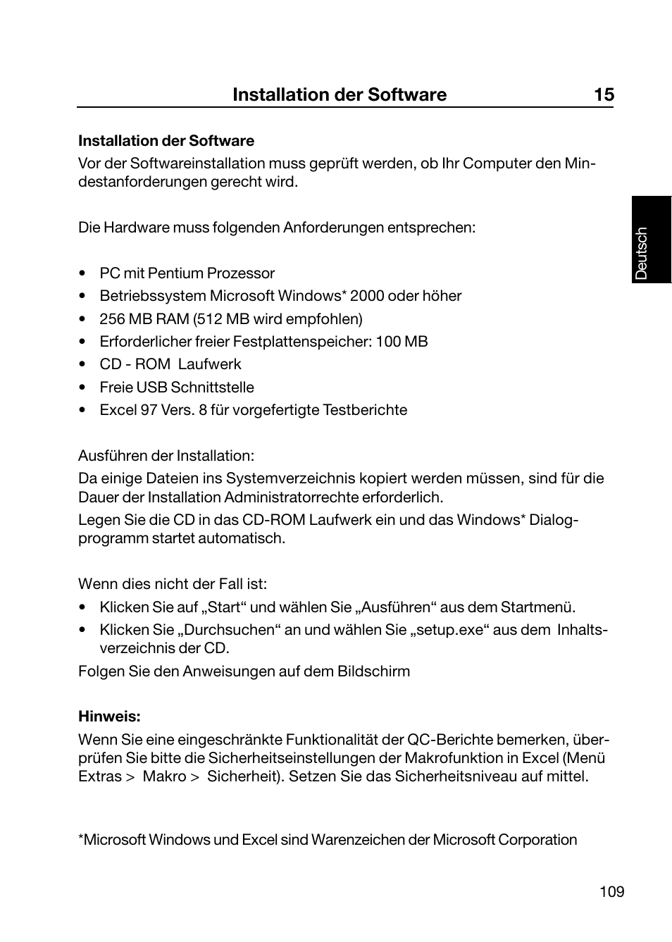Installation der software 15 | ALTANA Wave-Scan II User Manual | Page 110 / 188