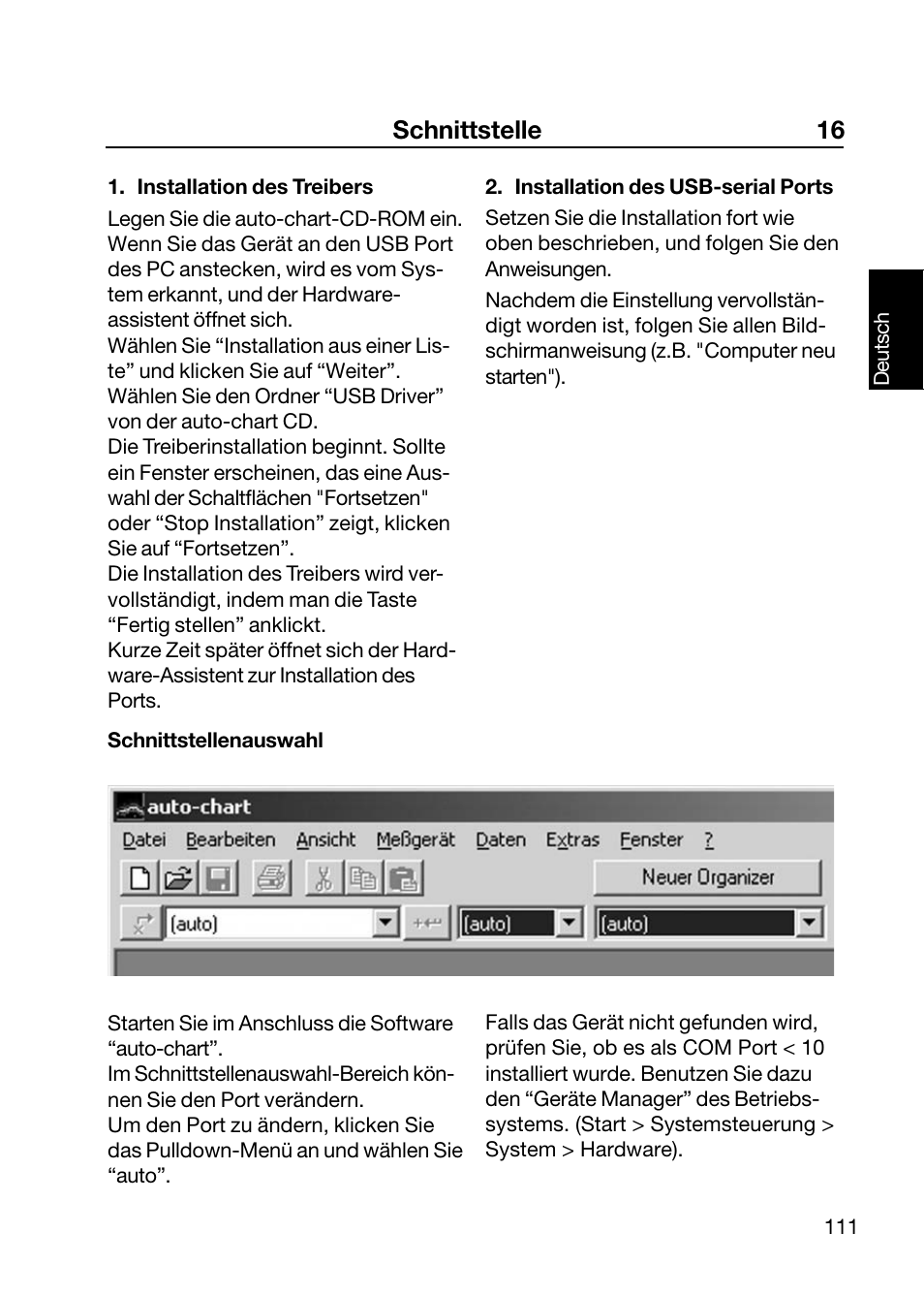Schnittstelle 16 | ALTANA Wave-Scan II User Manual | Page 112 / 188