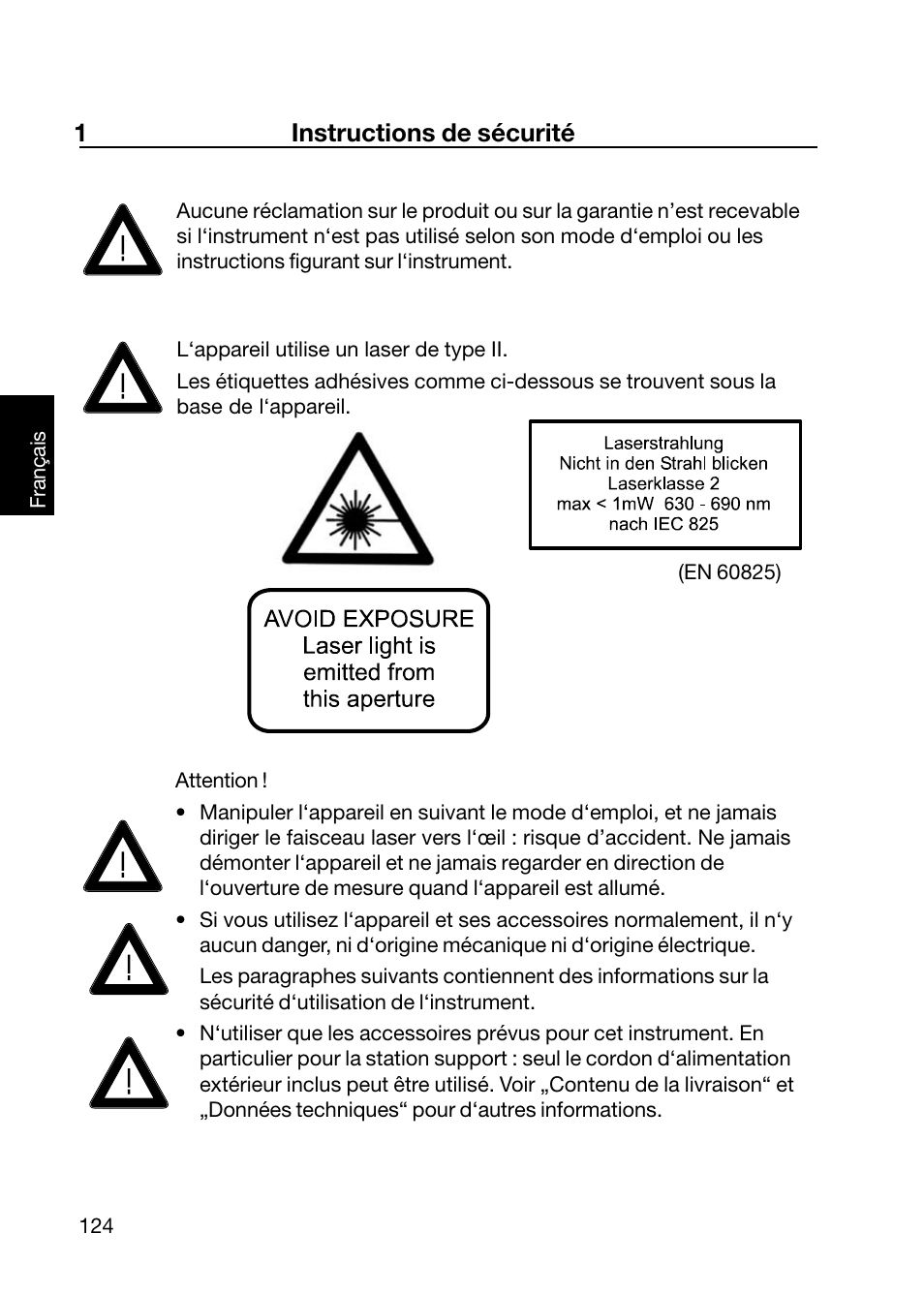 1instructions de sécurité | ALTANA Wave-Scan II User Manual | Page 125 / 188