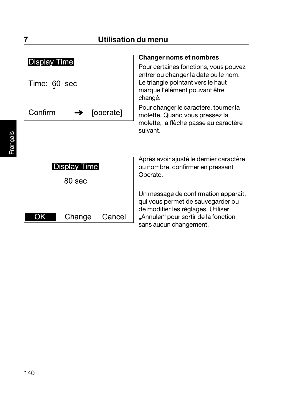 7utilisation du menu | ALTANA Wave-Scan II User Manual | Page 141 / 188