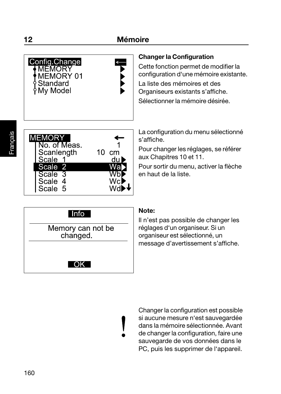 12 mémoire | ALTANA Wave-Scan II User Manual | Page 161 / 188