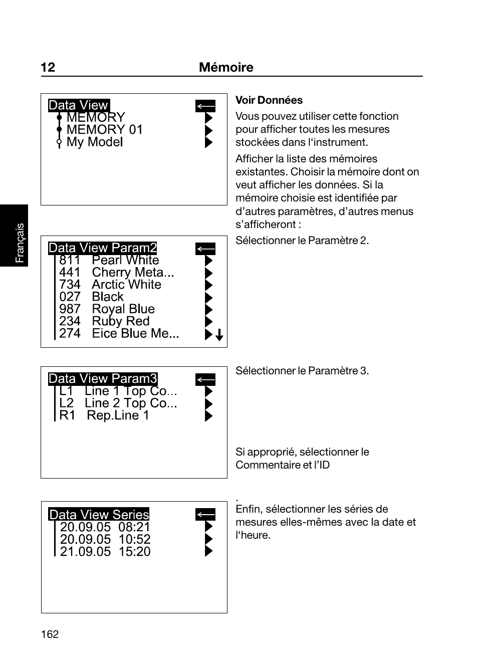 12 mémoire | ALTANA Wave-Scan II User Manual | Page 163 / 188