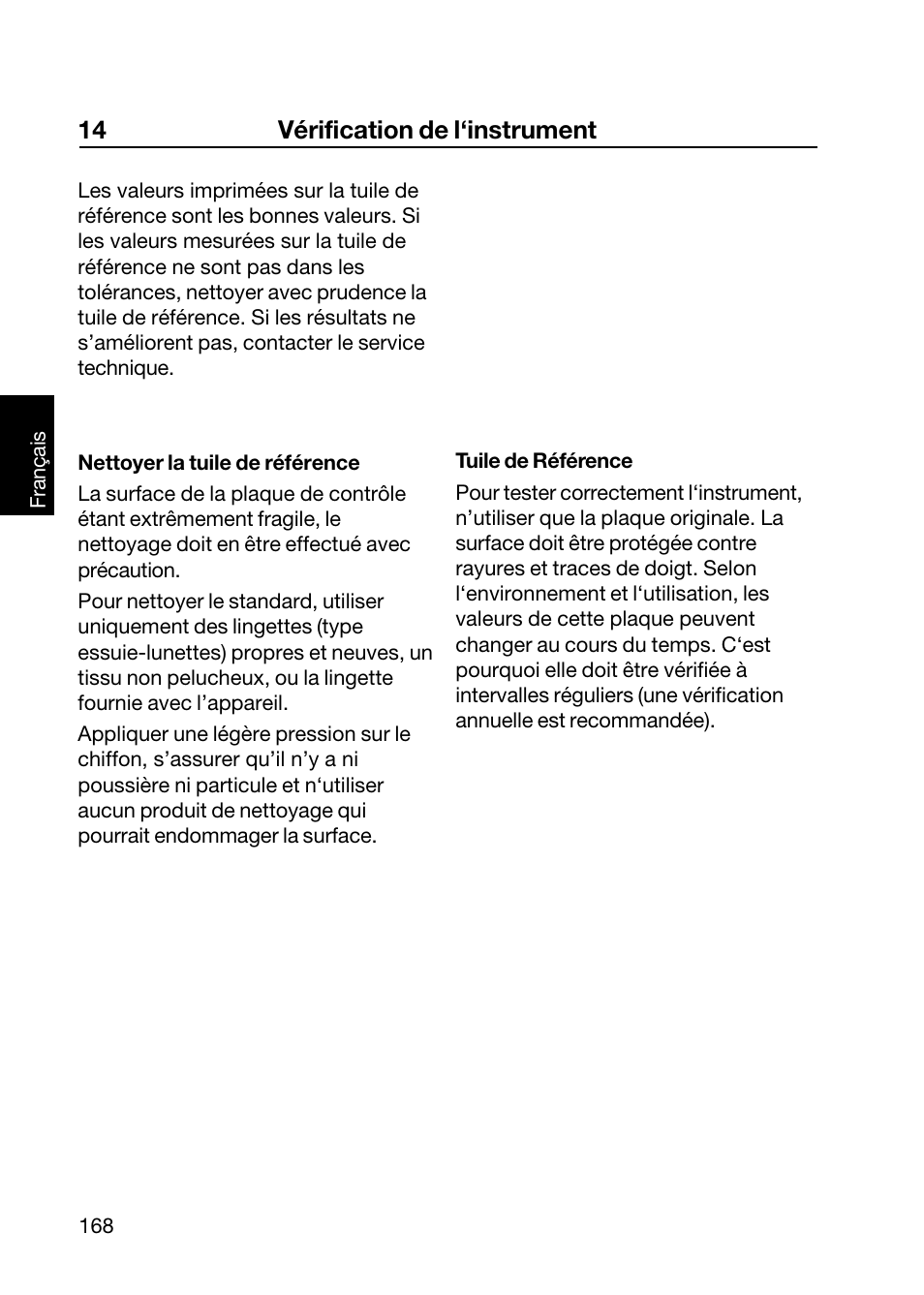 14 vérification de l‘instrument | ALTANA Wave-Scan II User Manual | Page 169 / 188