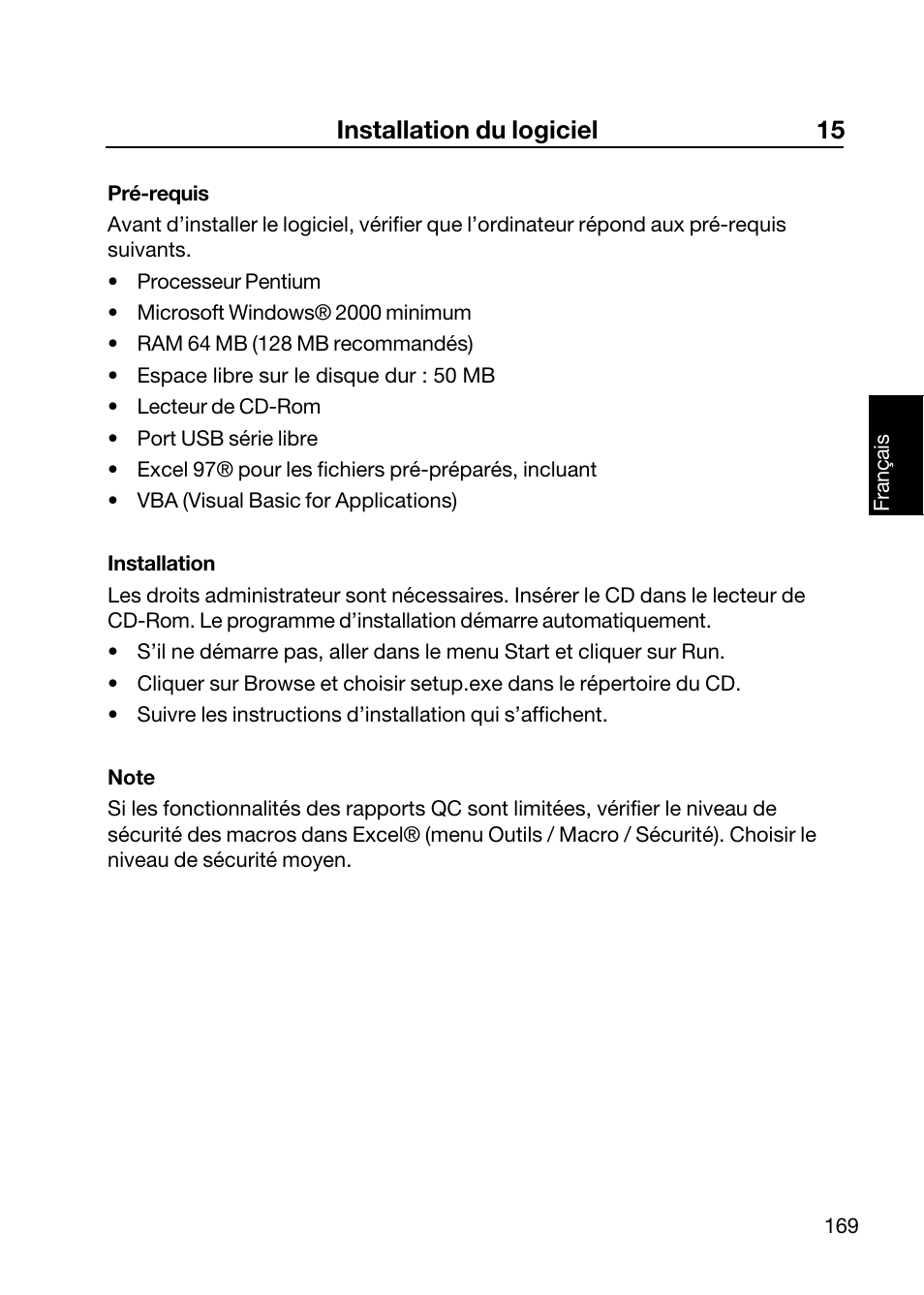 Installation du logiciel 15 | ALTANA Wave-Scan II User Manual | Page 170 / 188