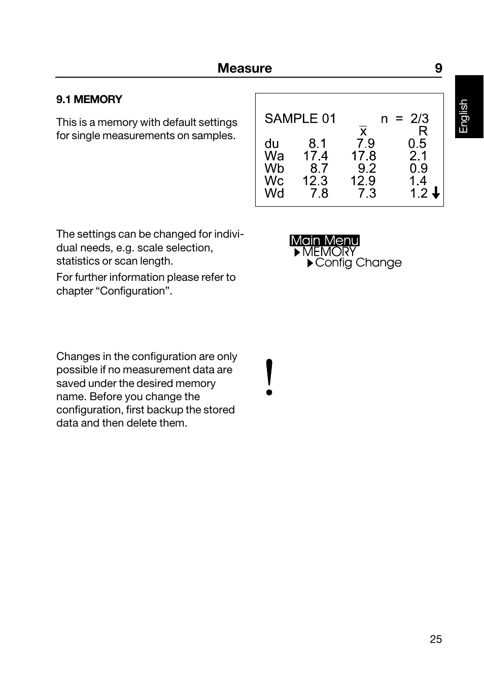 Measure 9 | ALTANA Wave-Scan II User Manual | Page 26 / 188