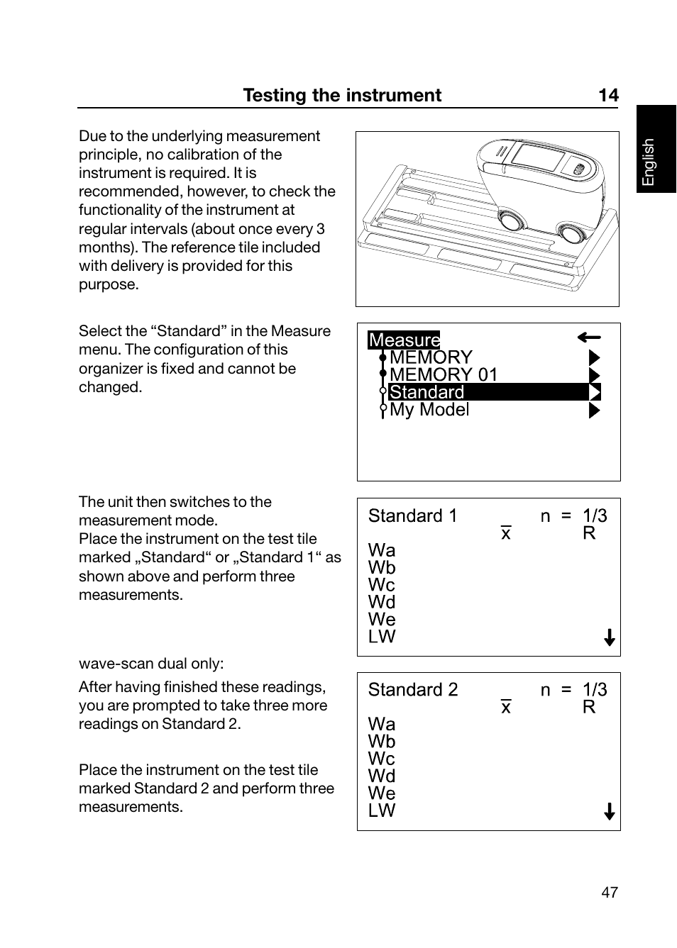 Testing the instrument 14 | ALTANA Wave-Scan II User Manual | Page 48 / 188