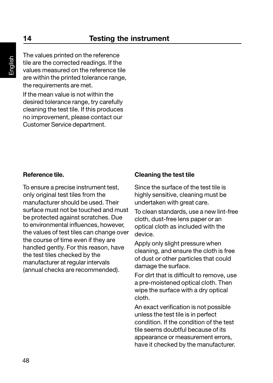 14 testing the instrument | ALTANA Wave-Scan II User Manual | Page 49 / 188