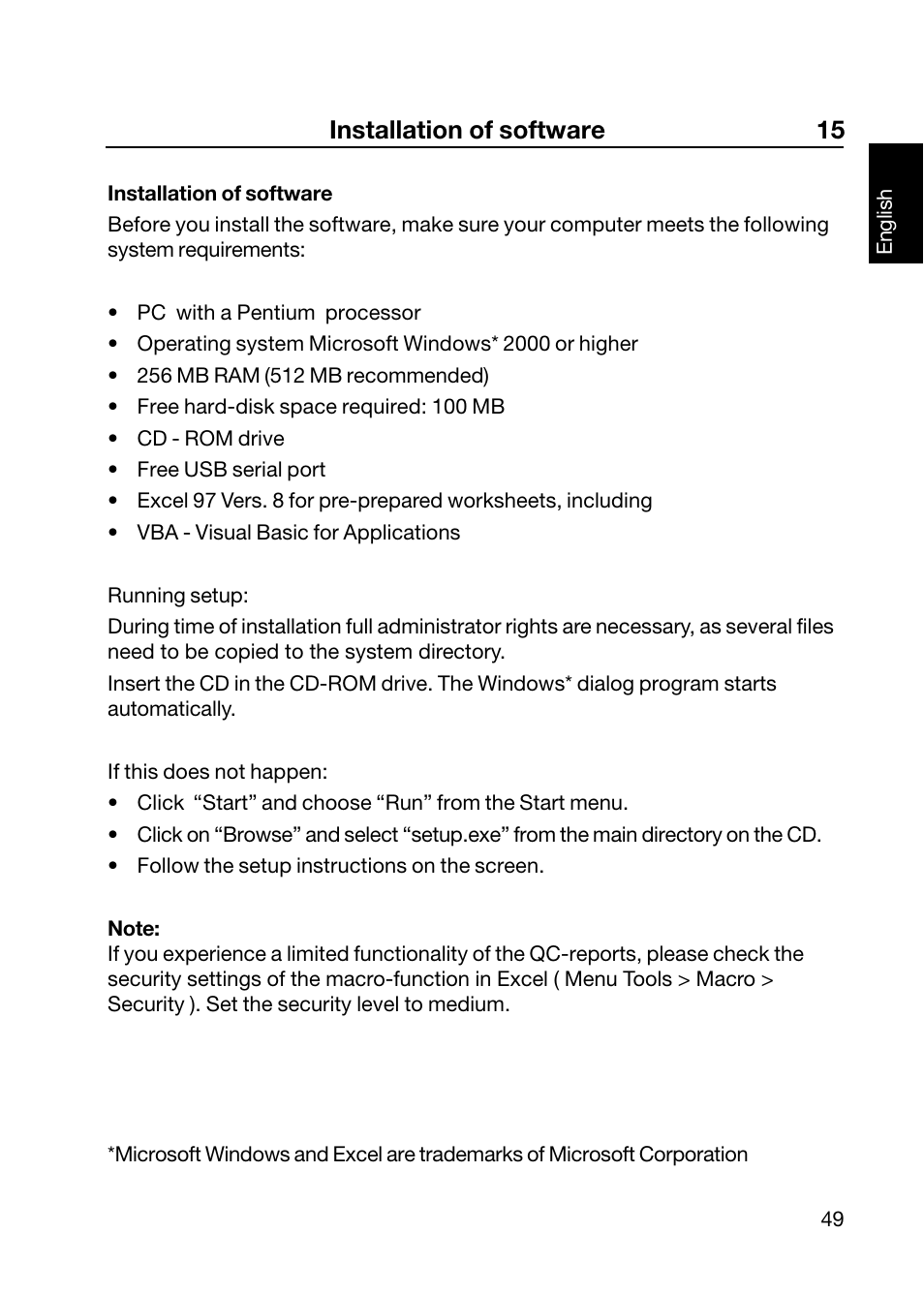 Installation of software 15 | ALTANA Wave-Scan II User Manual | Page 50 / 188