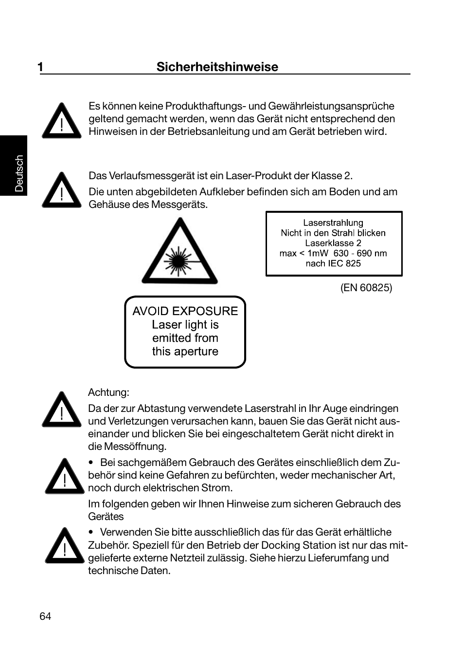 1sicherheitshinweise | ALTANA Wave-Scan II User Manual | Page 65 / 188