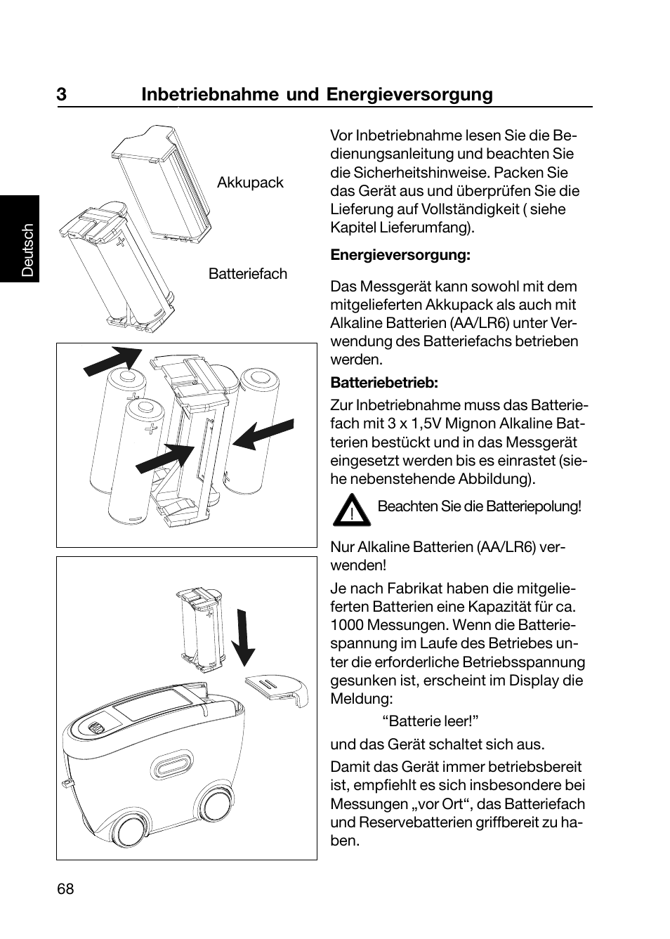 3inbetriebnahme und energieversorgung | ALTANA Wave-Scan II User Manual | Page 69 / 188