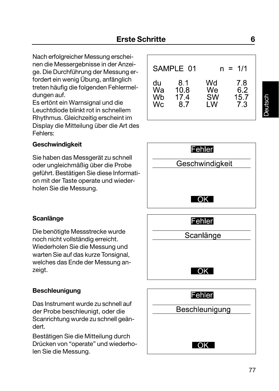 Erste schritte 6 | ALTANA Wave-Scan II User Manual | Page 78 / 188
