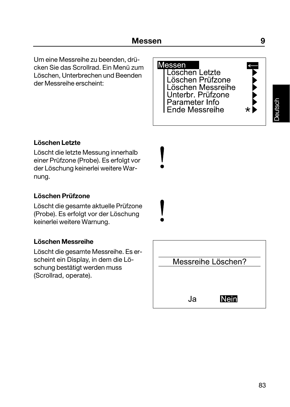 Messen 9 | ALTANA Wave-Scan II User Manual | Page 84 / 188