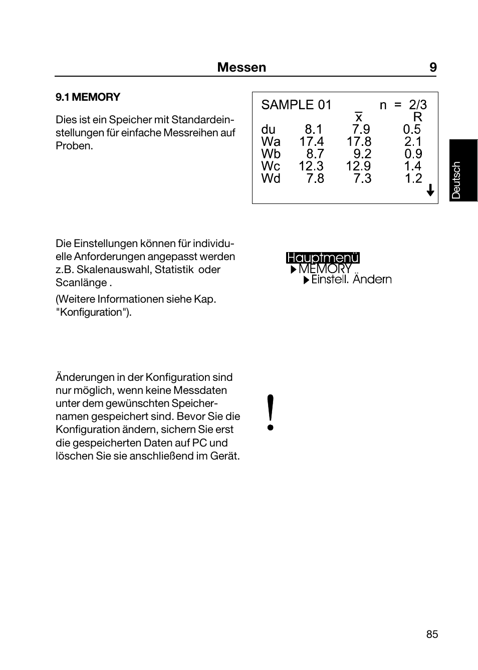 Messen 9 | ALTANA Wave-Scan II User Manual | Page 86 / 188