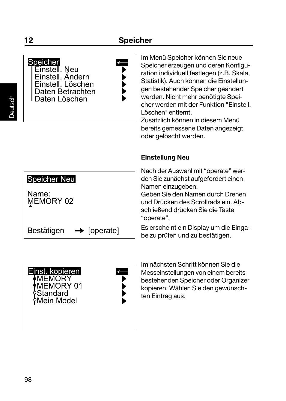 12 speicher | ALTANA Wave-Scan II User Manual | Page 99 / 188
