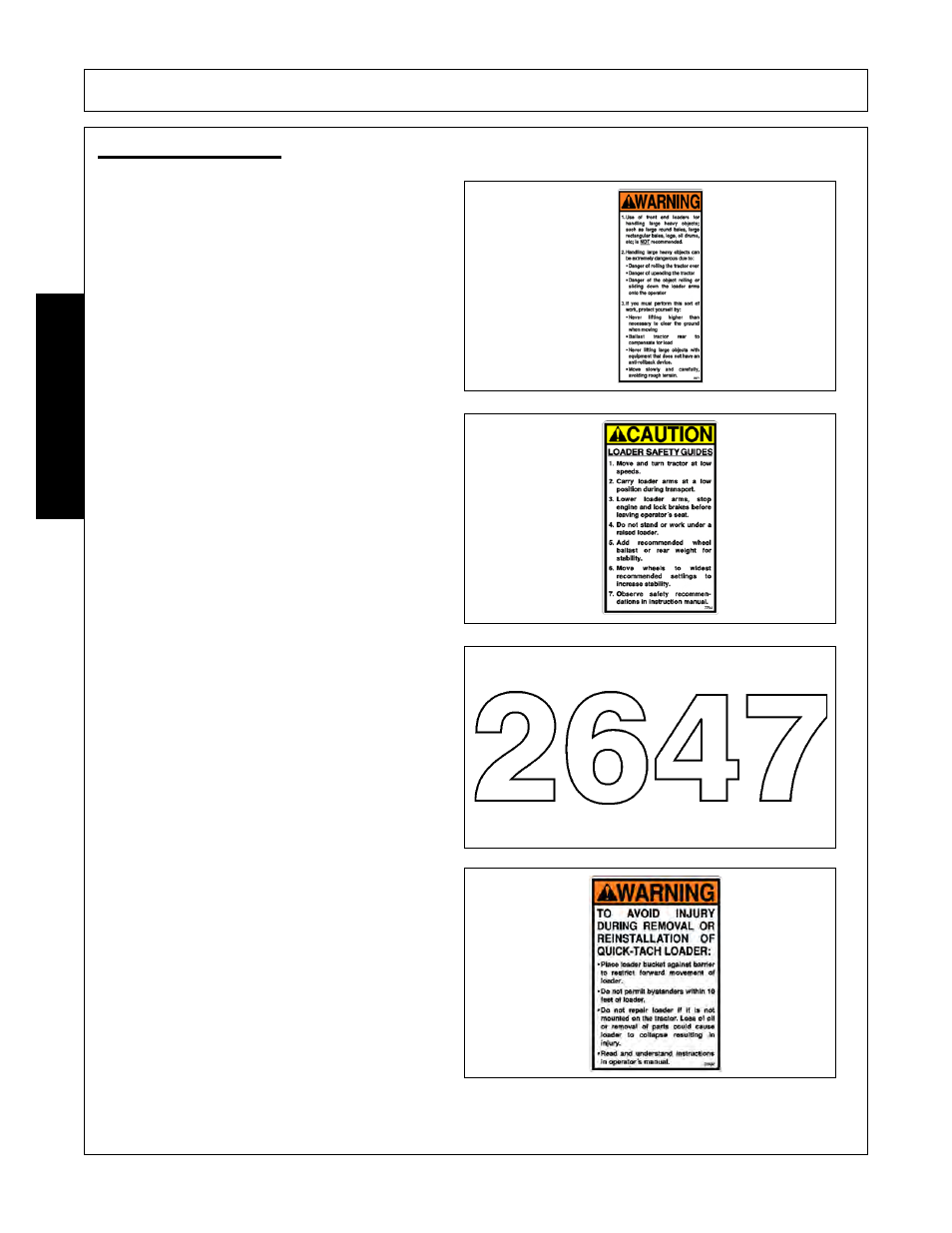 Decal description, Decal description -18, Safety | Bush Hog FC-0014 User Manual | Page 22 / 96