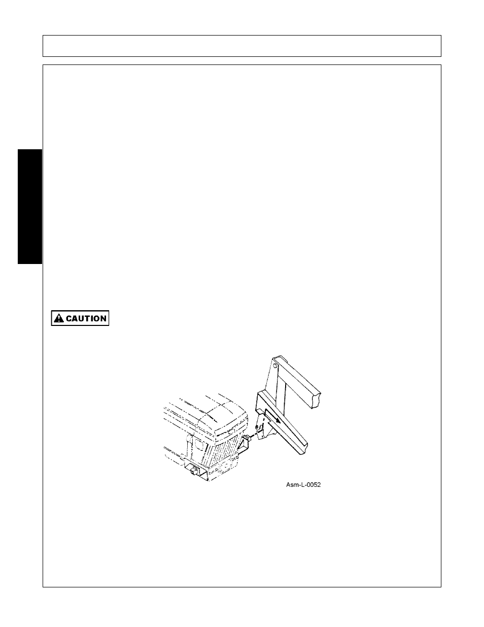 Mounting loader, Remove bolts, washers and nuts from hinge, Mounting loader -6 | Assembly, Assembl y | Bush Hog FC-0014 User Manual | Page 38 / 96