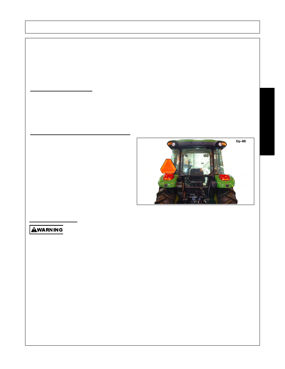 Tractor requirements and capabilities, 2 rops and seat belt, 3 tractor lighting and smv emblem | 4 tractor ballast, Operation, Opera t ion | Bush Hog FC-0014 User Manual | Page 47 / 96
