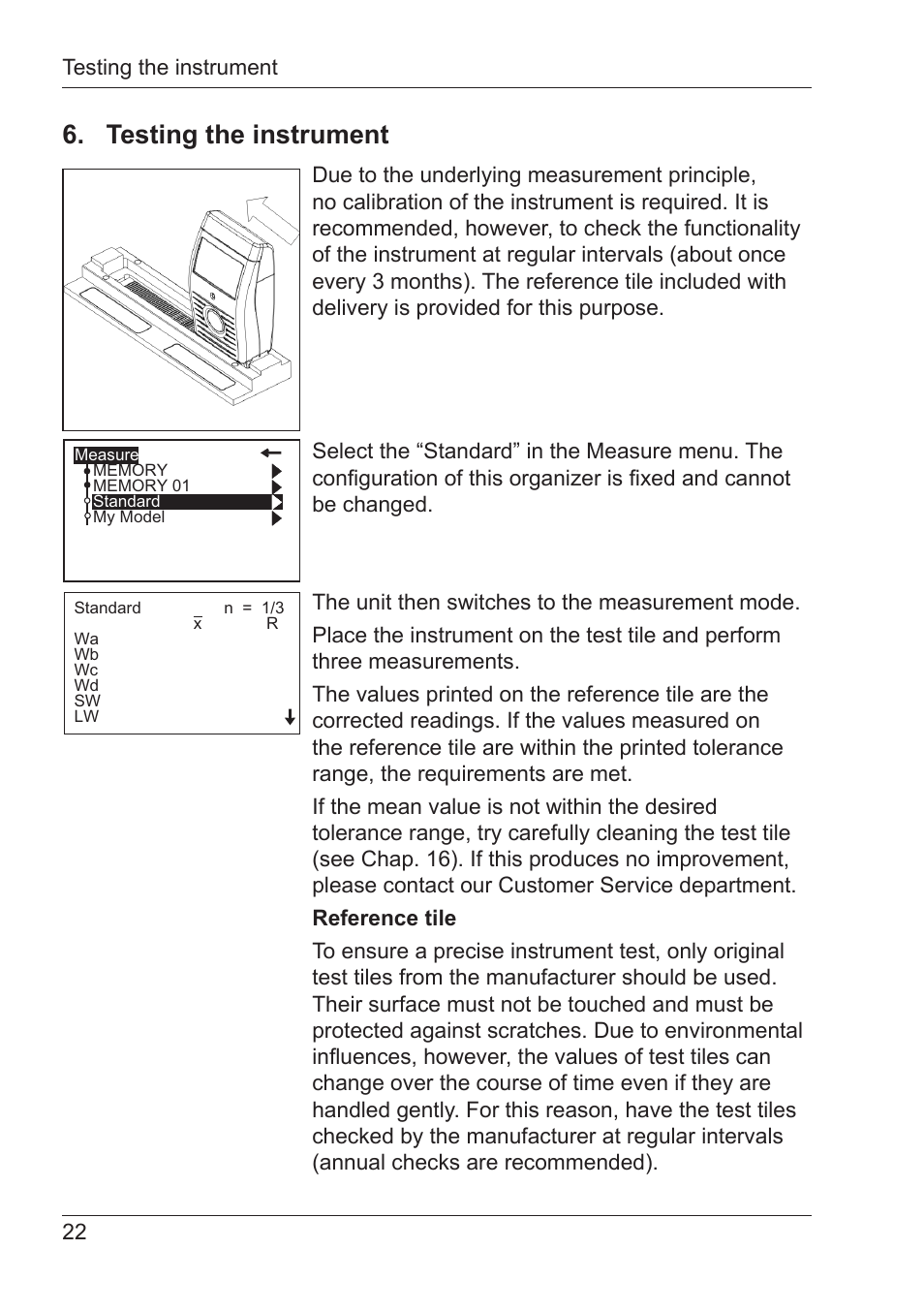 Testing the instrument | ALTANA Micro-Wave-Scan Manual User Manual | Page 23 / 62