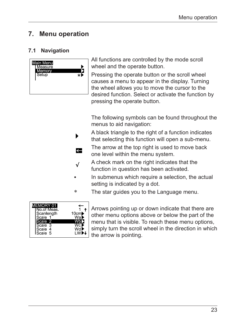 Menu operation | ALTANA Micro-Wave-Scan Manual User Manual | Page 24 / 62