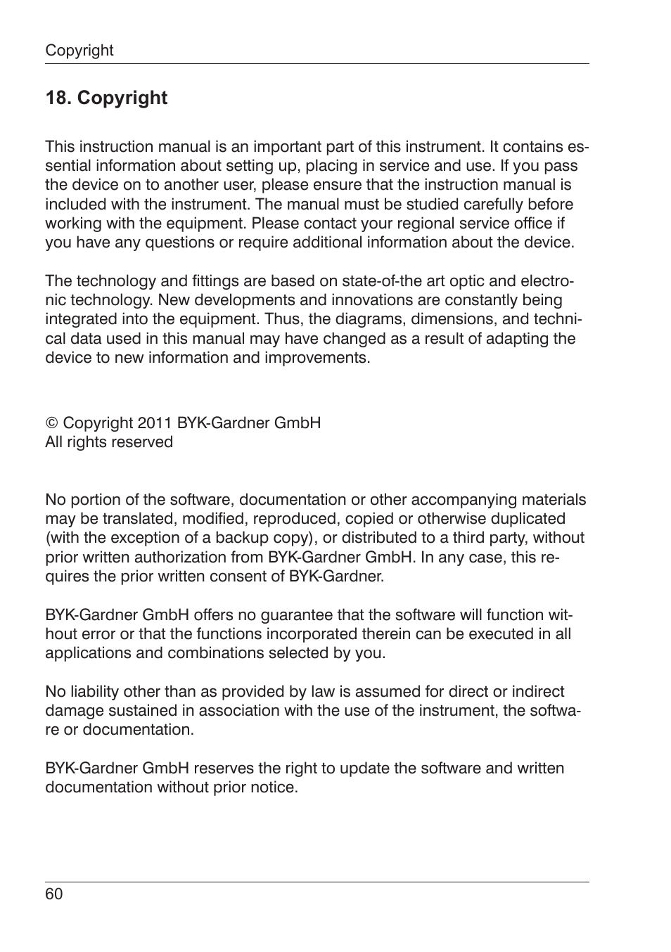 Copyright | ALTANA Micro-Wave-Scan Manual User Manual | Page 61 / 62