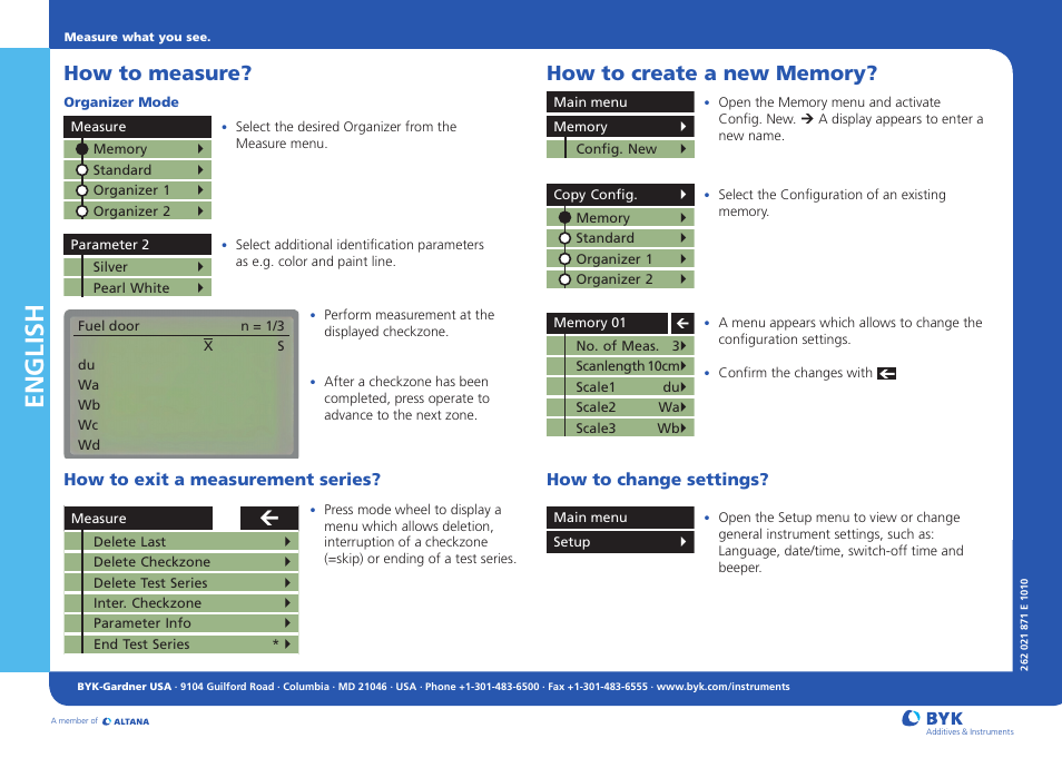 English, How to measure | ALTANA Micro-Wave-Scan Short Instructions User Manual | Page 2 / 2