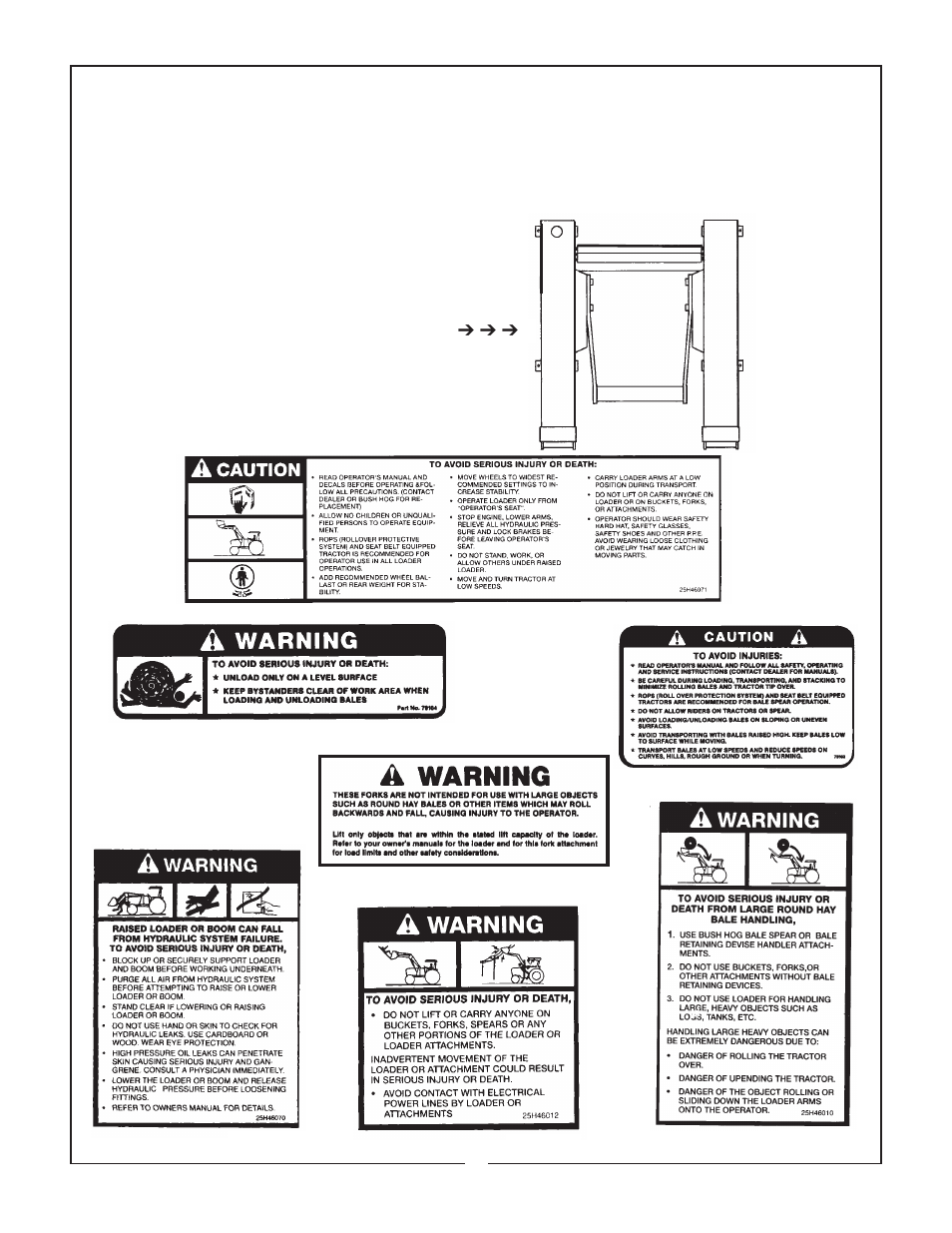 Safety decals | Bush Hog 2427 User Manual | Page 31 / 33