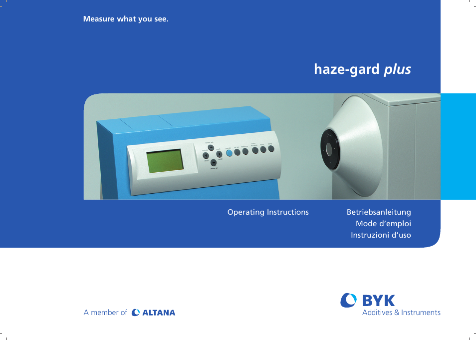 ALTANA Haze-Gard Plus Operating Instructions User Manual | 180 pages