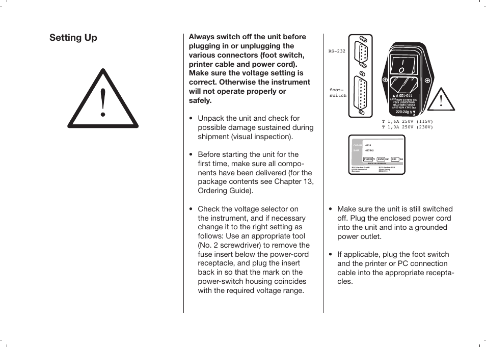 Setting up | ALTANA Haze-Gard Plus Operating Instructions User Manual | Page 10 / 180