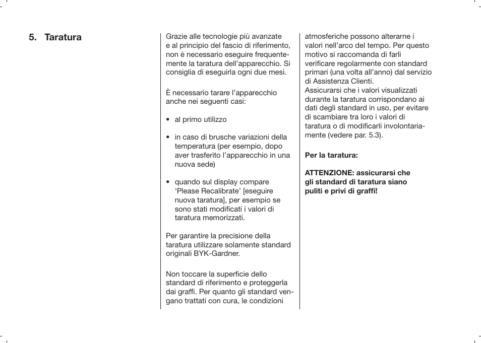 Taratura | ALTANA Haze-Gard Plus Operating Instructions User Manual | Page 149 / 180