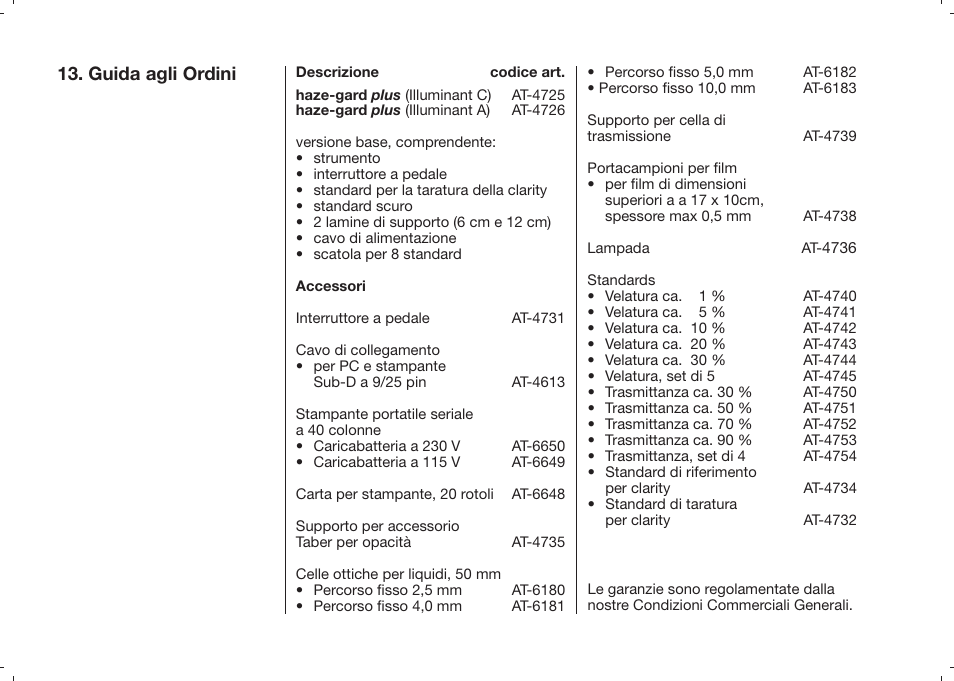 Guida agli ordini | ALTANA Haze-Gard Plus Operating Instructions User Manual | Page 173 / 180