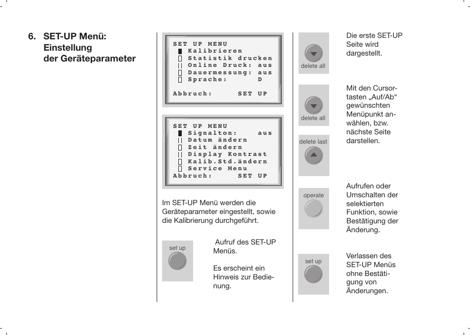 Set-up menü: einstellung der geräteparameter | ALTANA Haze-Gard Plus Operating Instructions User Manual | Page 67 / 180