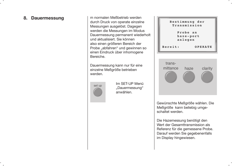 Dauermessung | ALTANA Haze-Gard Plus Operating Instructions User Manual | Page 72 / 180