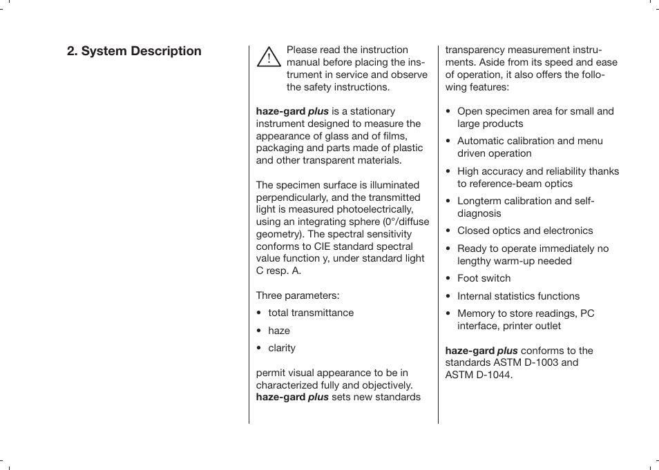 System description | ALTANA Haze-Gard Plus Operating Instructions User Manual | Page 8 / 180