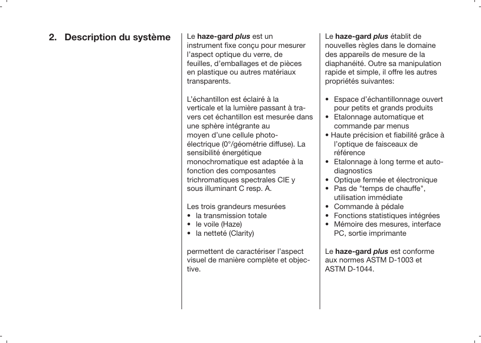 Description du système | ALTANA Haze-Gard Plus Operating Instructions User Manual | Page 96 / 180