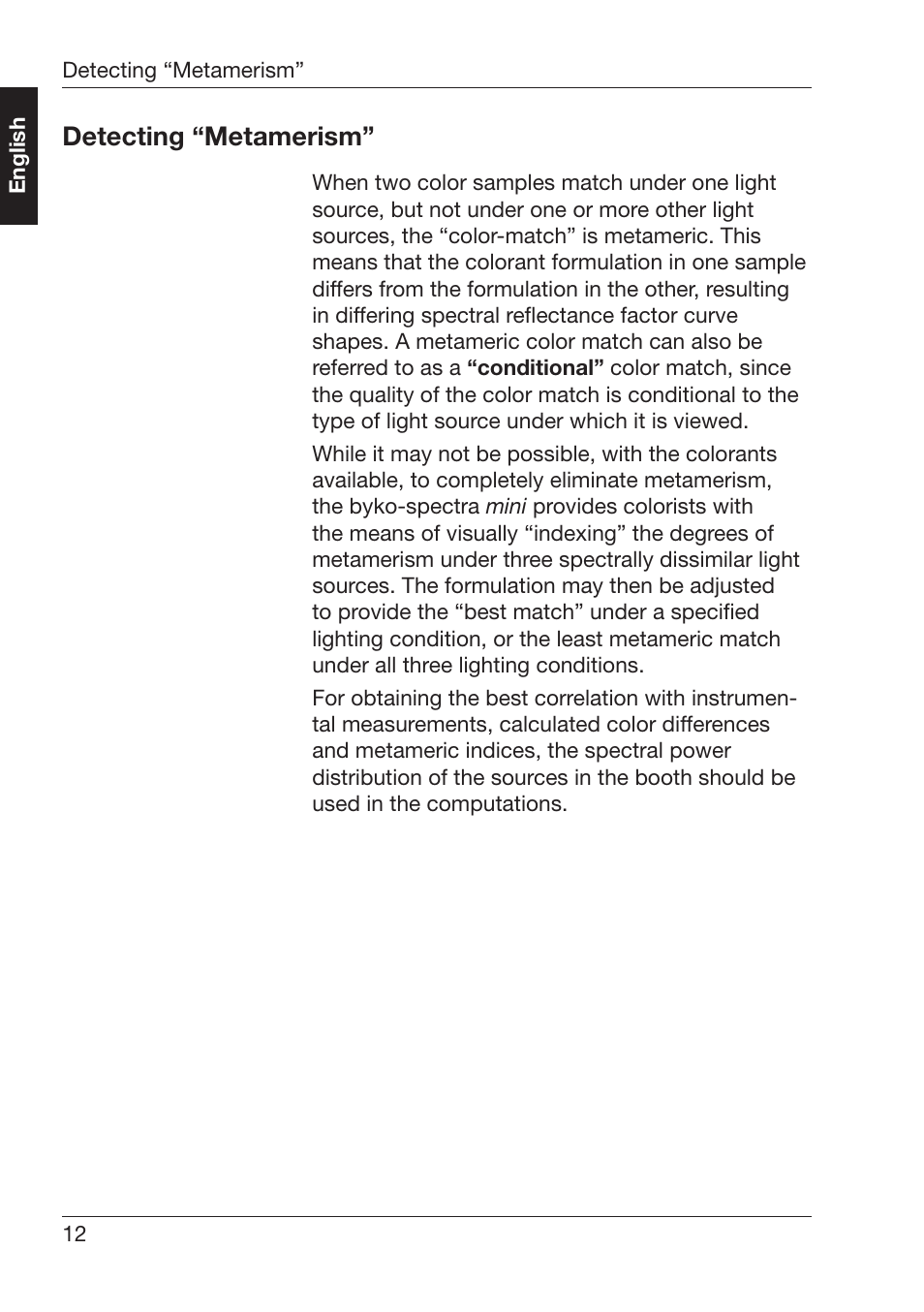 Etecting¬h-etamerismv | ALTANA Byko-Spectra Mini User Manual | Page 13 / 78