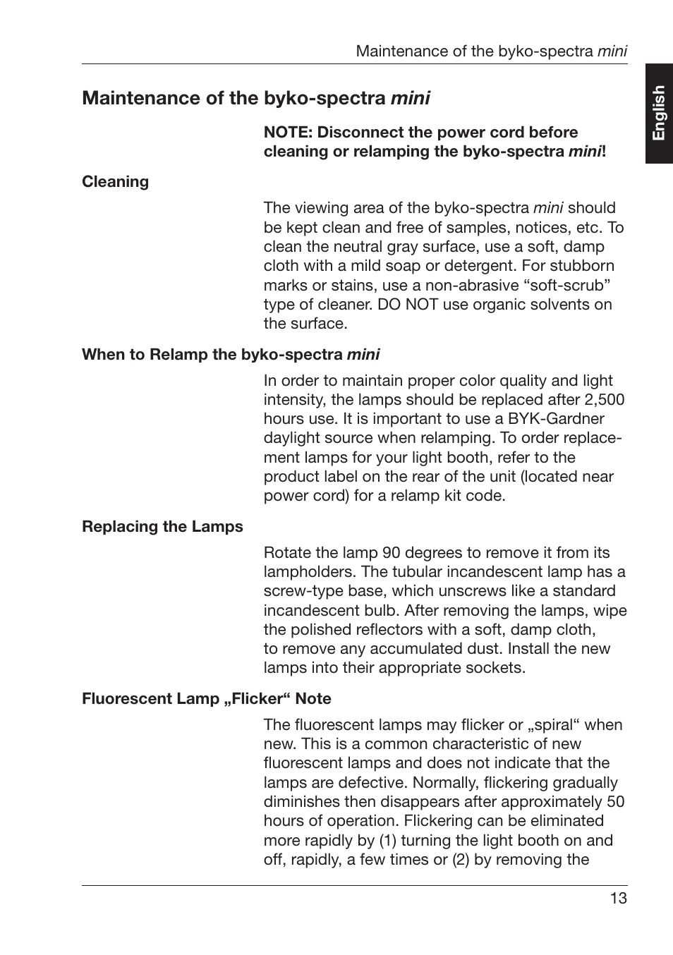 Aintenance¬of¬the¬byko spectra¬ mini | ALTANA Byko-Spectra Mini User Manual | Page 14 / 78