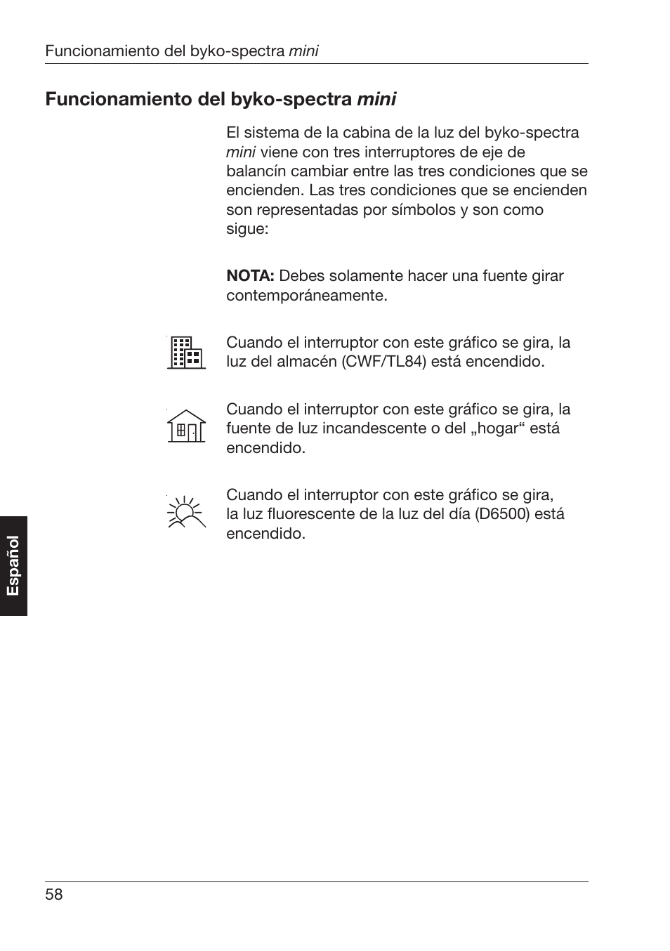 Uncionamiento¬del¬byko spectra ¬mini | ALTANA Byko-Spectra Mini User Manual | Page 59 / 78