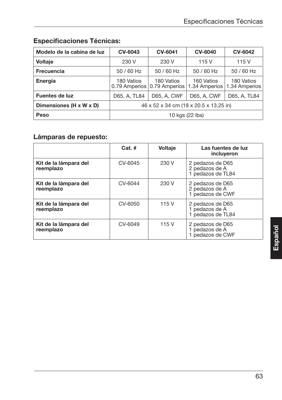 Émparas¬de¬repuesto | ALTANA Byko-Spectra Mini User Manual | Page 64 / 78