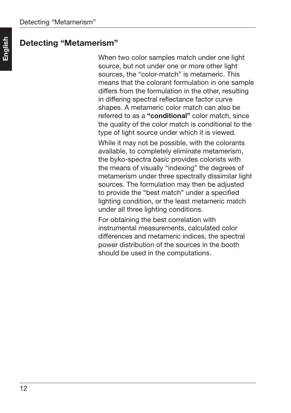 Etecting¬h-etamerismv | ALTANA Byko-Spectra Basic User Manual | Page 13 / 78