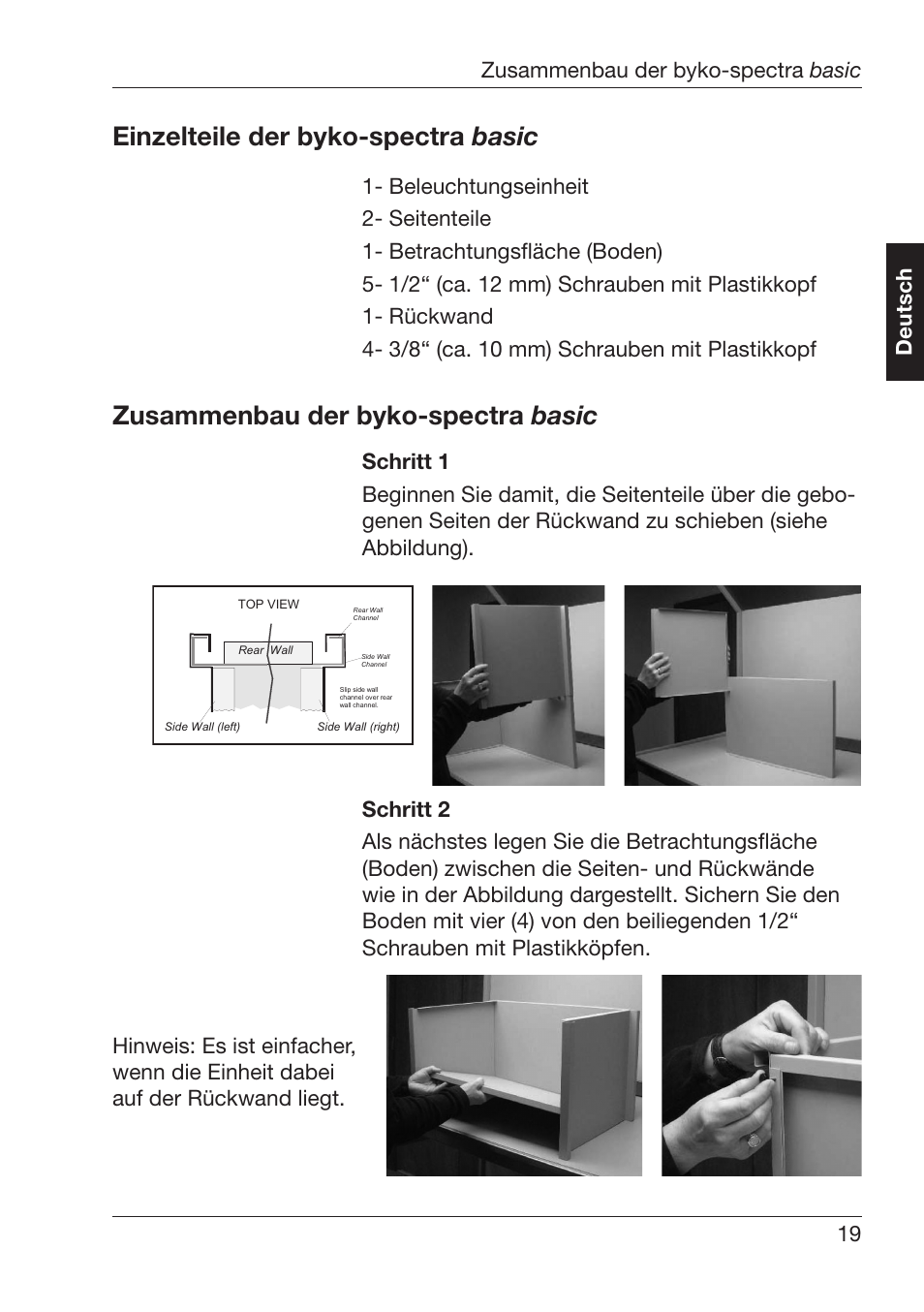 Inzelteile¬der¬byko spectra¬ basic, Usammenbau¬der¬byko spectra¬ basic, Eutsch :usammenbau¬der¬byko spectra¬ basic | ALTANA Byko-Spectra Basic User Manual | Page 20 / 78