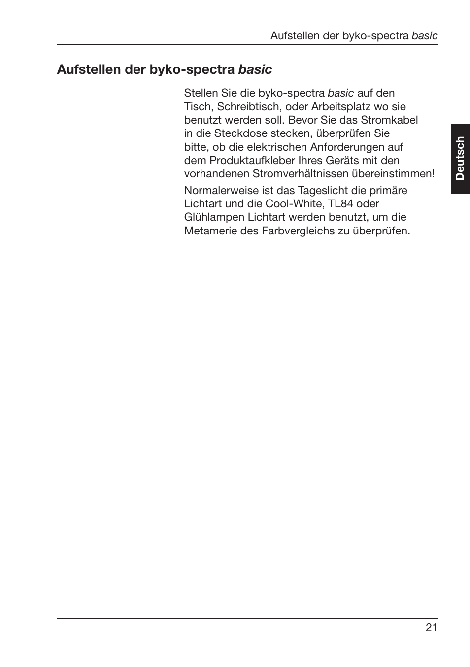 Ufstellen¬der¬byko spectra¬ basic | ALTANA Byko-Spectra Basic User Manual | Page 22 / 78