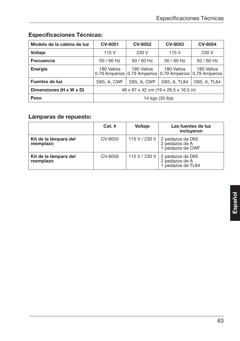 Émparas¬de¬repuesto | ALTANA Byko-Spectra Basic User Manual | Page 64 / 78