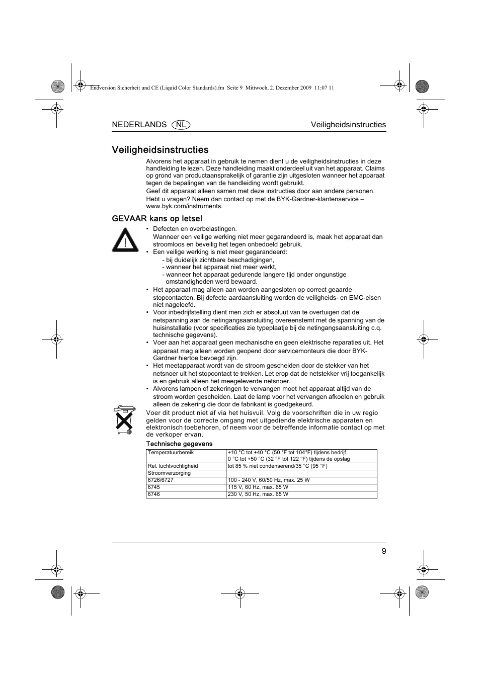 Veiligheidsinstructies | ALTANA Liquid Color Standards Safety Instructions User Manual | Page 10 / 40